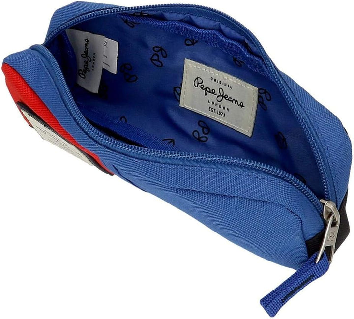 Pepe Jeans Dany Federmäppchen Blau 22x7x3 cms Recycelter Polyester Fall Blau, Fall Blau
