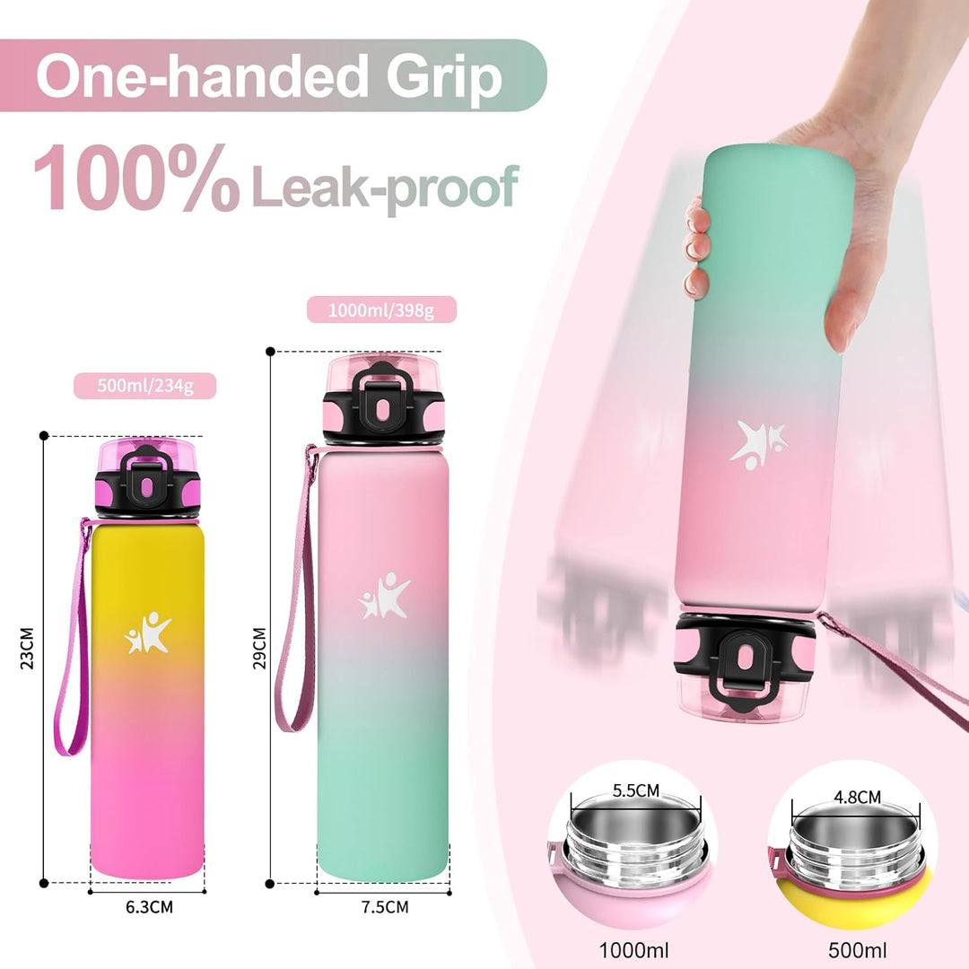 KollyKolla Thermosflasche 1L, BPA-Frei Isolierflasche, Auslaufsicher Thermoskanne, Trinkflasche Edel