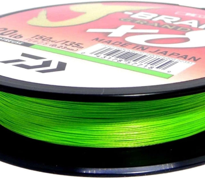 Daiwa J-Braid Grand x8E, 270m, Chartreuse, Geflochtene Angelschnur 270m/0.12mm, 270m/0.12mm
