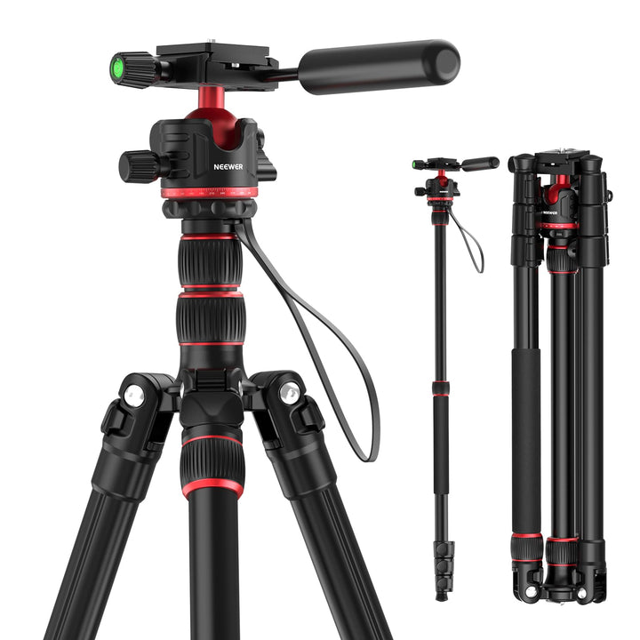 NEEWER BASICS 77" Kamerastativ Einbeinstativ mit 360° Kugelkopf & Arca QR Platte, kompaktes, leichte