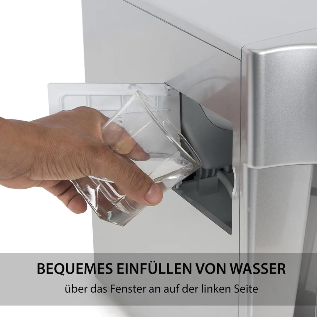 Syntrox Germany Eiswürfelmaschine Plumpix (Display + Eiswasserfunktion), 500 Watt, Eiswürfelautomat