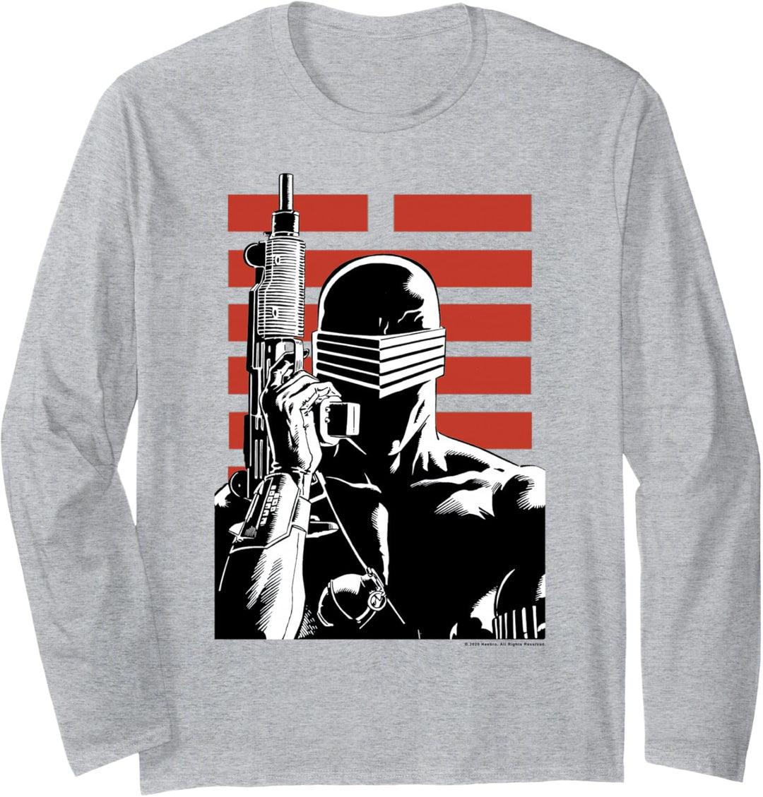 G.I. Joe Snake Eyes Retro Red Stripe Portrait Langarmshirt