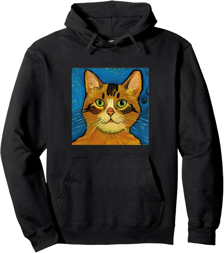 Lustige Katze Vincent van Gogh Meow Kitty Pullover Hoodie