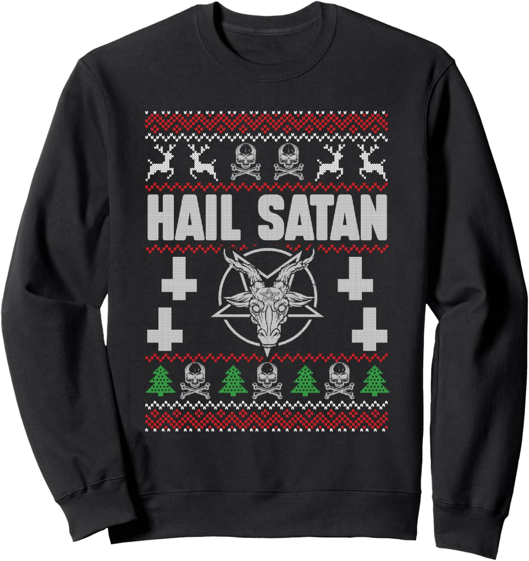 Hail Satan Ugly Christmas Pentagram Satanic Kult-Satanismus Sweatshirt