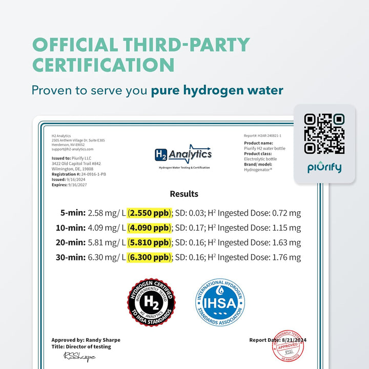 Wasserstoff-Flaschengenerator SPE/PEM - Konzentration bis zu 4100+ PPB - Tragbare athletische Leistu