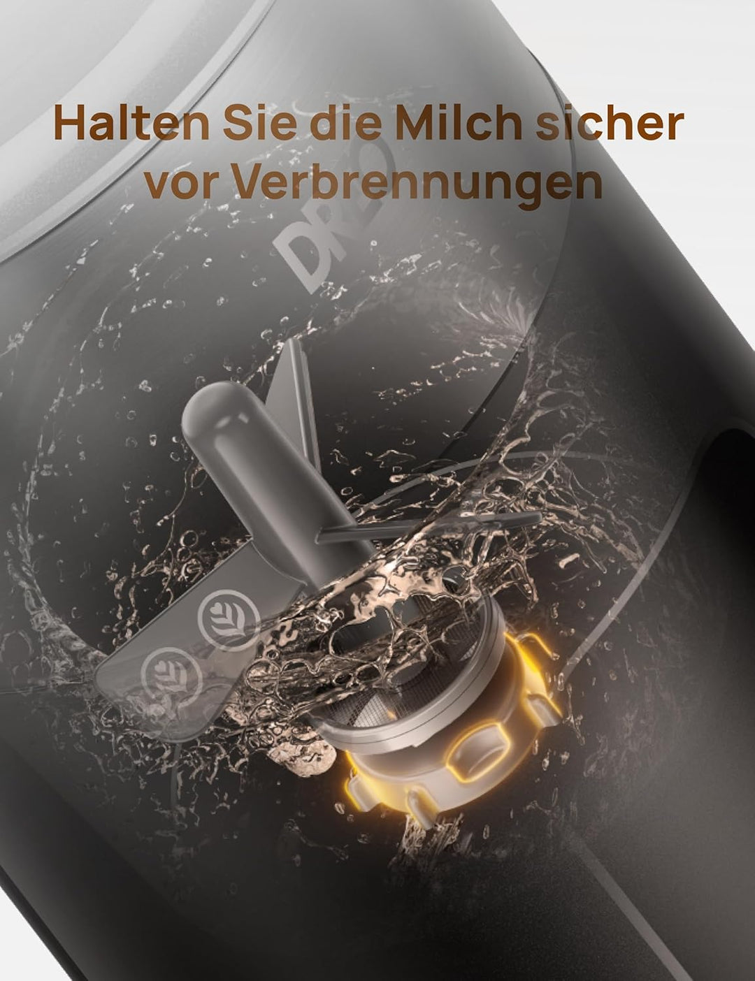DREO Milchaufschäumer, 8-in-1 Elektrischer Milchschäumer für Latte, Cappuccino, Heisse Schokolade, 2