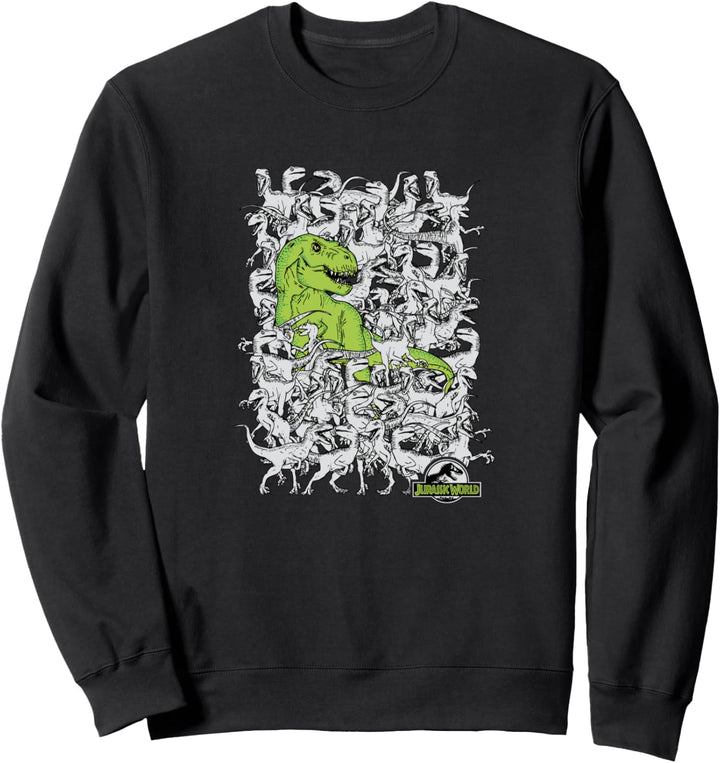 Jurassic World T-Rex &amp; Velociraptors Hidden Rex Sweatshirt