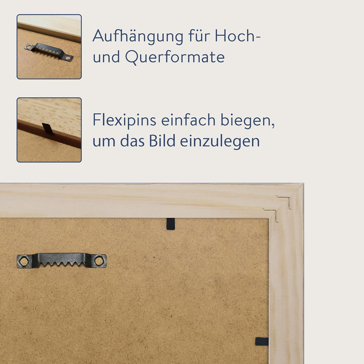 WANDStyle Bilderrahmen Landhaus Stil 30x45cm I Farbe: Grün I Fotorahmen I Holzbilderrahmen im skandi
