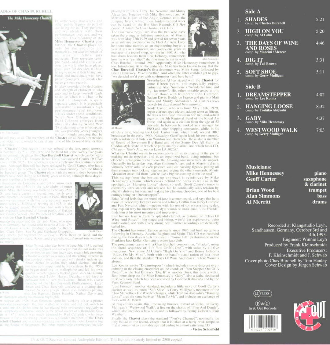 Shades of Chas Burchell, Vinyl