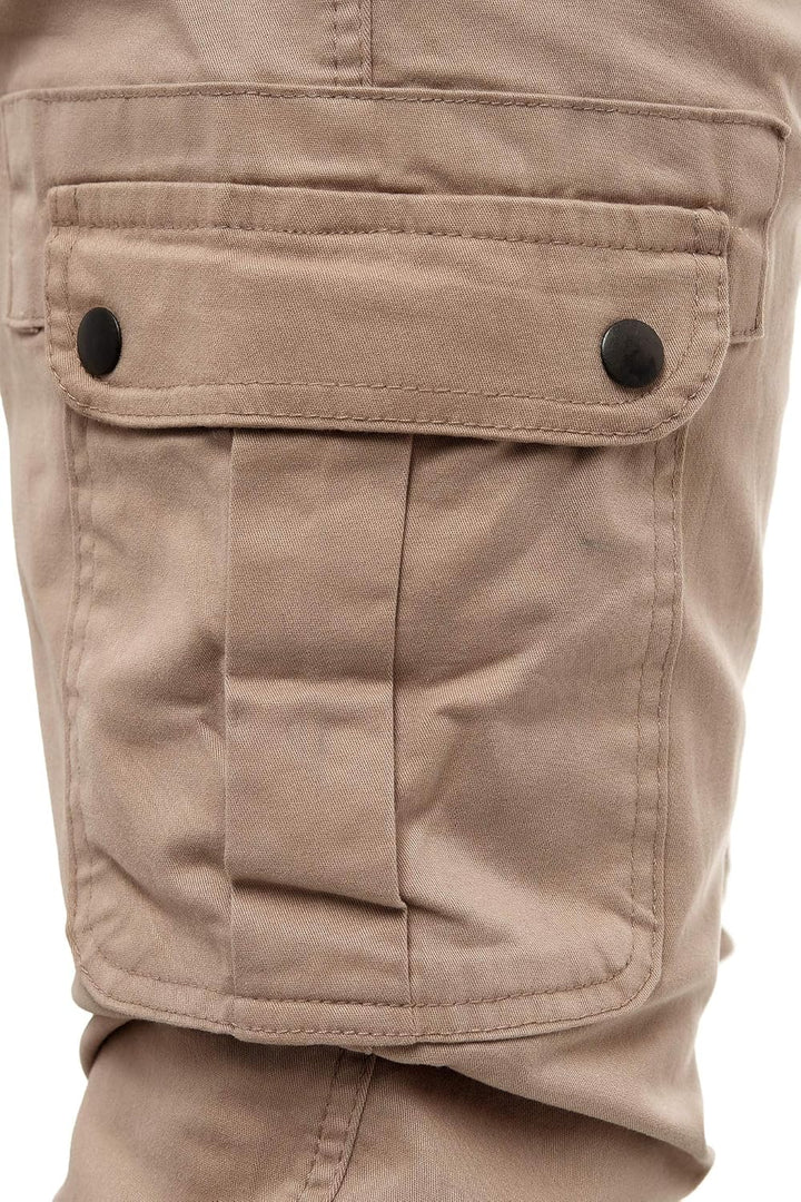 Tazzio Cargohose Herren Cargo Hose Jogger Chino Regular Fit Jeans 18525 33 Beige, 33 Beige