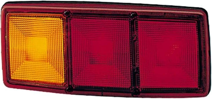 HELLA - Heckleuchte - Glühlampe - 12V - Einbau/geschraubt - Lichtscheibenfarbe: rot/gelb - Stecker: