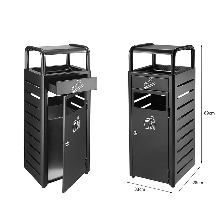 Outdoor-Abfallbehälter,Outdoor Mülleimer, Mülleimer Metall Abnehmbarem Inneneimer, Grosser Mülleimer