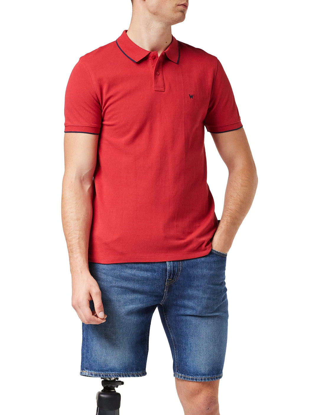 Wrangler Herren Polo Shirt Navy Shirt (1er Pack) S Rot (Red X47), S Rot (Red X47)