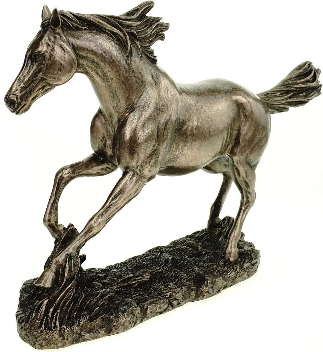 Unbekannt Veronese Figur Pferd über Wiese galoppierend 35 cm Hengst Dekoration Horse Tierfigur