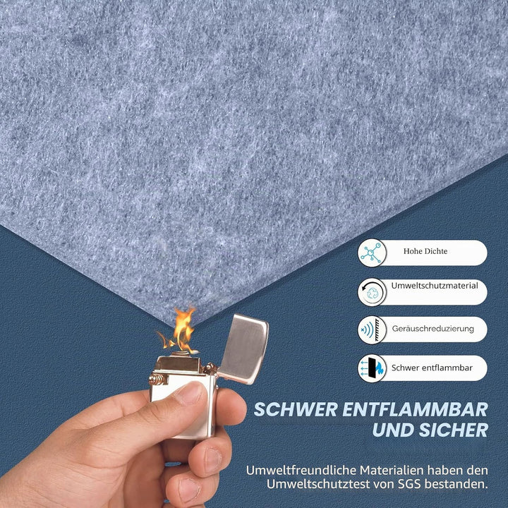 Hexagon Akustikplatten selbstklebend 12 Stück I Schallabsorber Schallschutz mit hoher Dichte für Wan