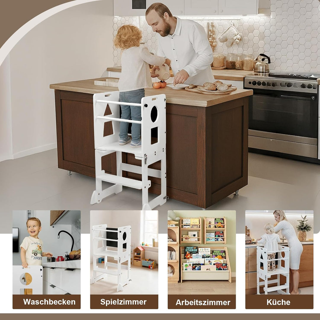 LEADZM Lernturm ab 1 Jahr，Lernturm Klappbar，Montessori Spielzeug ab 1 Jahr，Learning Tower，für Küche