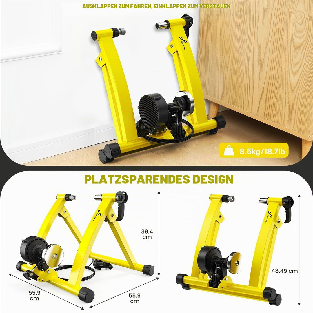 Sportneer Rollentrainer Fahrrad - Magnetischer Rollentrainer für 26-28" &amp; 700C Schnellspanner Vorder