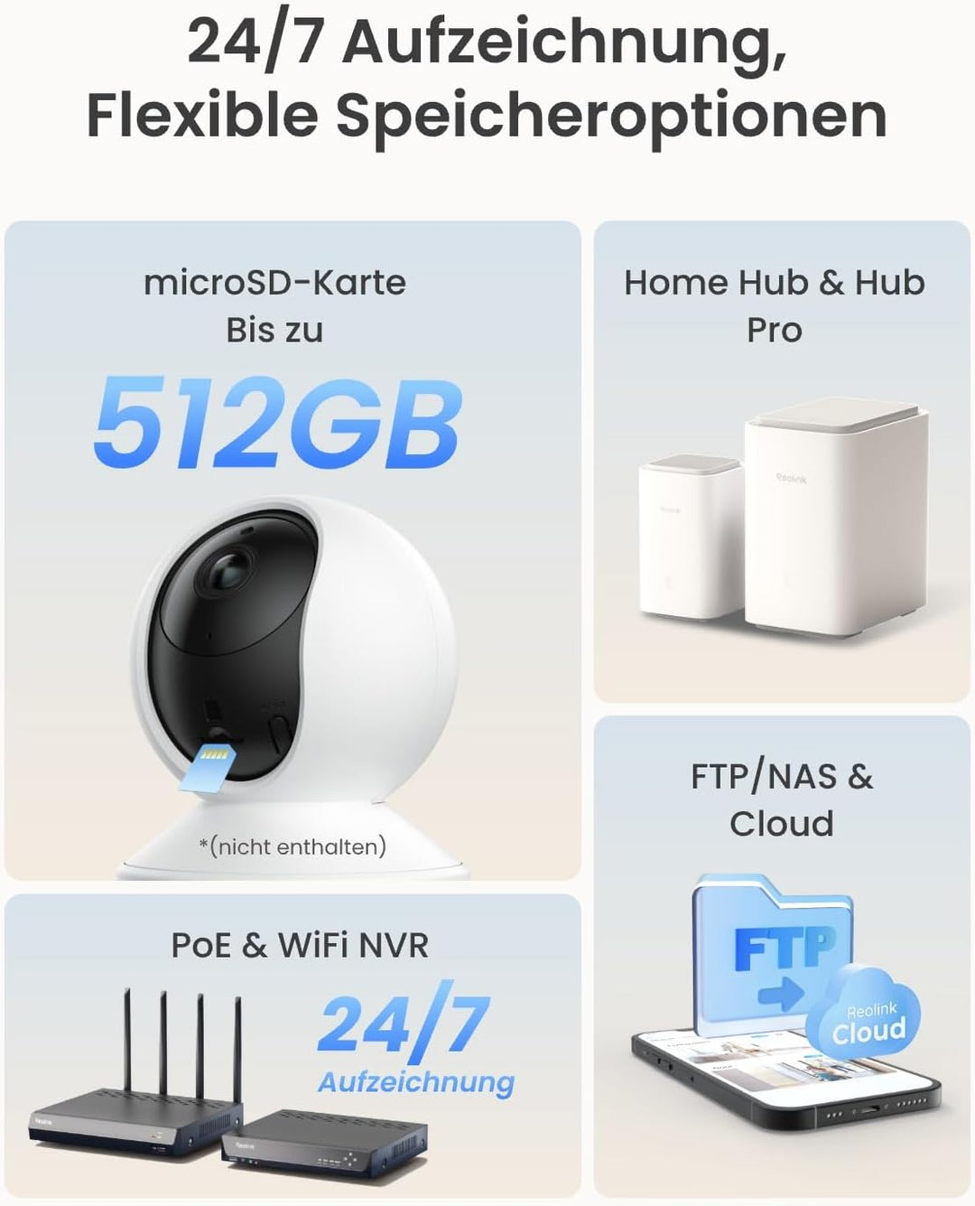 Reolink 4MP IP Kamera Indoor Überwachungskamera Innen WLAN Schwenkbar, 2,4Ghz und 5Ghz WiFi, 2-Wege-