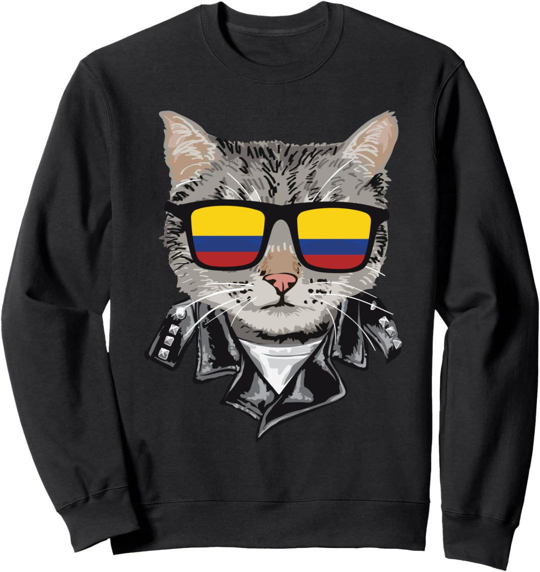 Katze Kolumbien Flagge Sonnenbrille – coole kolumbianische Katze Sweatshirt
