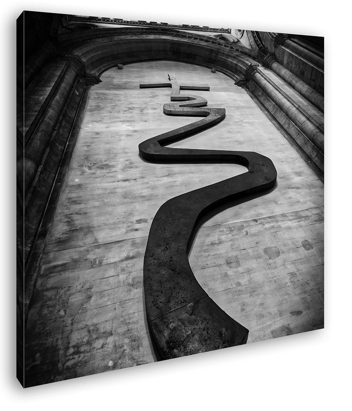 deyoli exotisches Wandkreuz Format: 60x60 Effekt: Schwarz&Weiss als Leinwandbild, Motiv auf Echtholz
