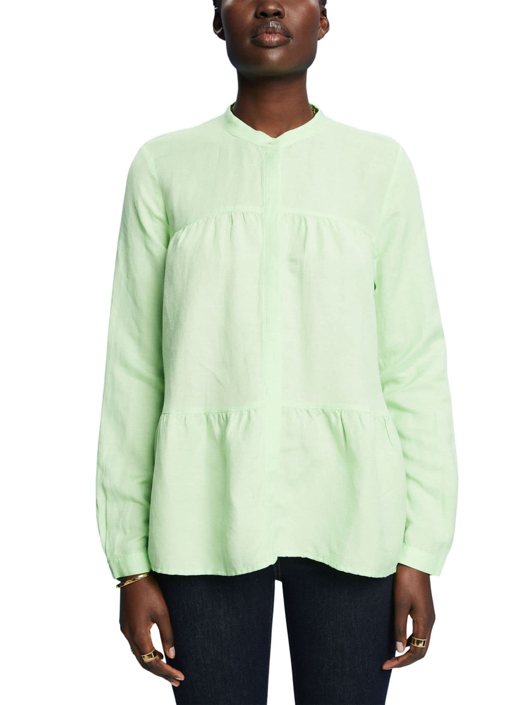 ESPRIT Damen 033ee1f303 Bluse L 320/Citrus Green, L 320/Citrus Green