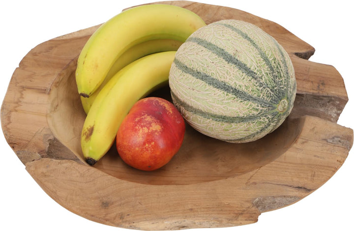 GURU SHOP Schwere Obstschale, Holzschale Dekoobjekt aus Wurzelholz - Modell 4, Braun, 8x32x35 cm, Sc