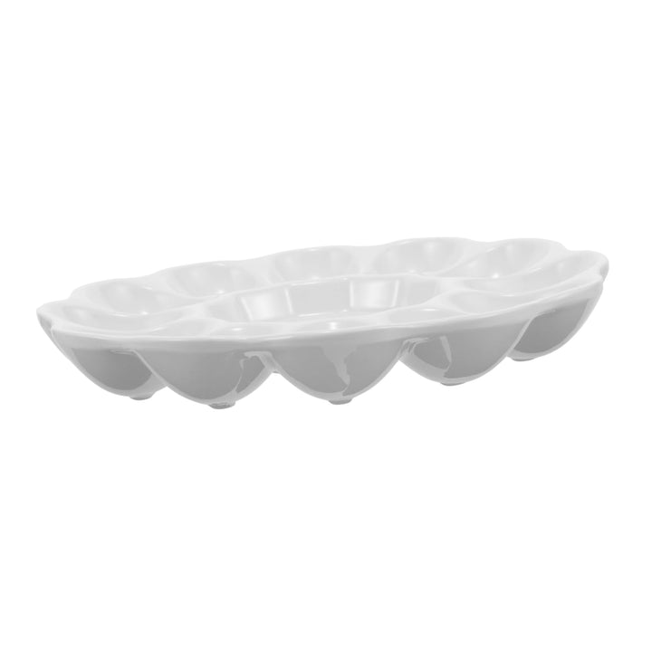 Garneck 8 Zoll Keramikteller Für Gefüllte Eier – Rundes Eiertablett Mit 12 Löchern - Ideal Für Oster