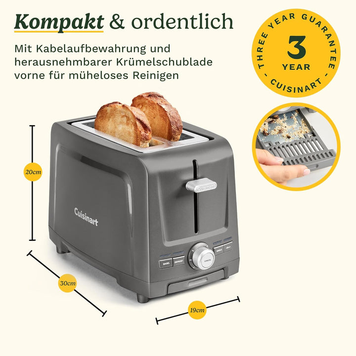 Core Collection 2 Slice Plastic Toaster 2 Scheiben (CC) Stein Grau, 2 Scheiben (CC) Stein Grau