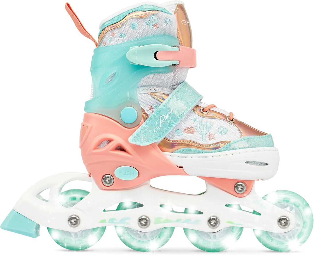 RAVEN 3in1 Inline Skates Triskates Rollschuhe Inliner für Kinder Mädchen verstellbar 34-37 (21,5cm-2