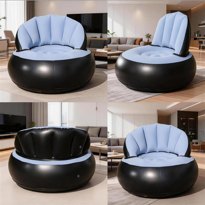 Aufblasbare Sofa,Aufblasbarer Sofastuhl Tragbarer Aufblasbarer Stuhl Beflocktes Luftsofa Rundes Outd