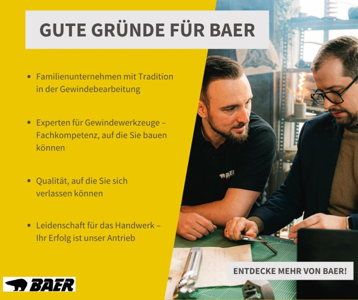 Baer Maschinengewindebohrer UNiTap HSSE TiAIN M4 Form B Gewindeschneider - Grösse M 4 x 0,7 - DIN 37