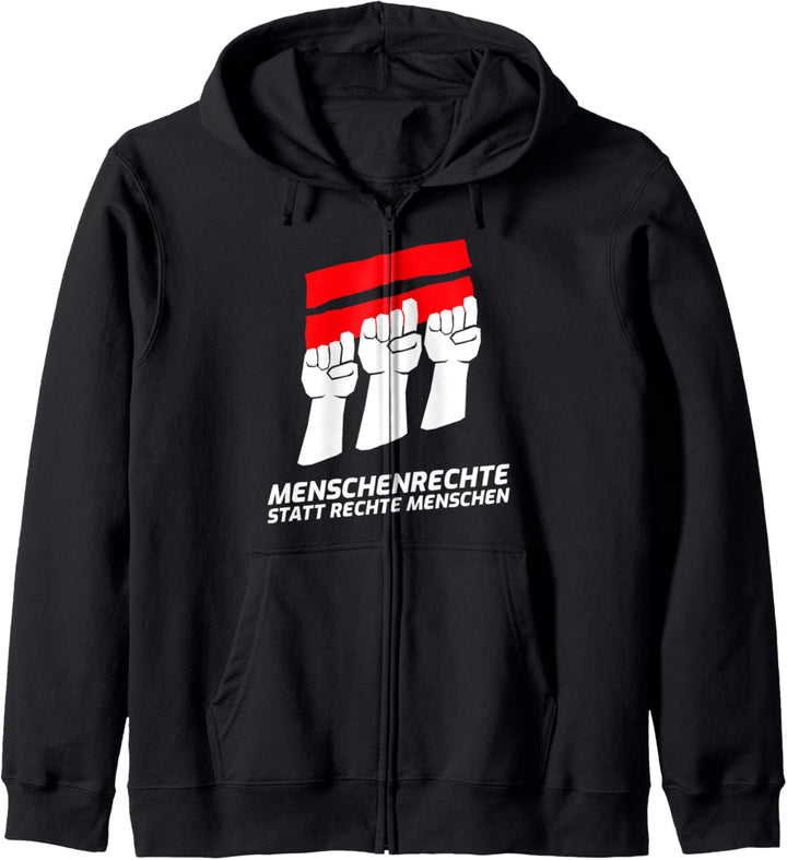 Menschenrechte Statt Rechte Menschen Anti Rassismus Spruch Kapuzenjacke