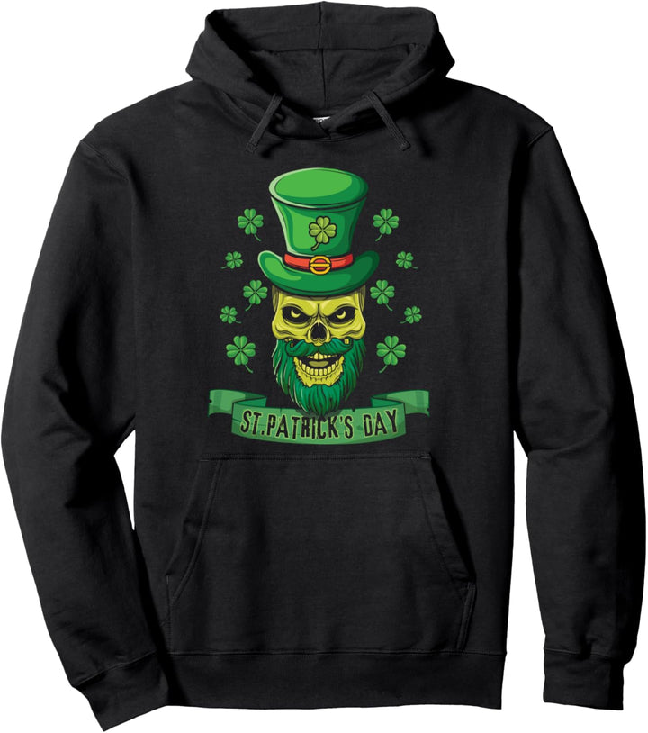 Sugar Bone Irisches Skelett Kleeblatt Saint Patrick Day Pullover Hoodie