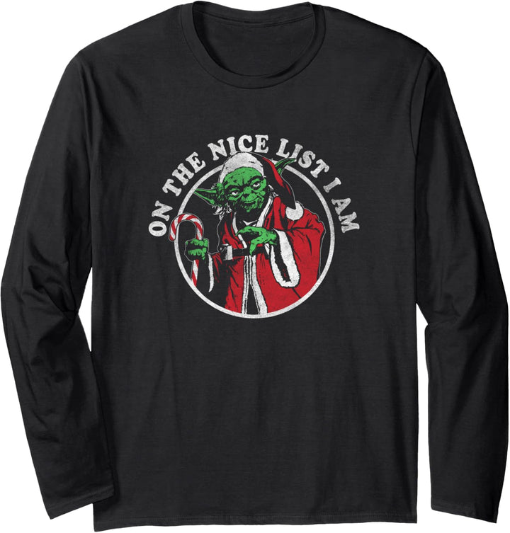 Star Wars Christmas Santa Yoda auf der Nice List Ich bin C2 Langarmshirt
