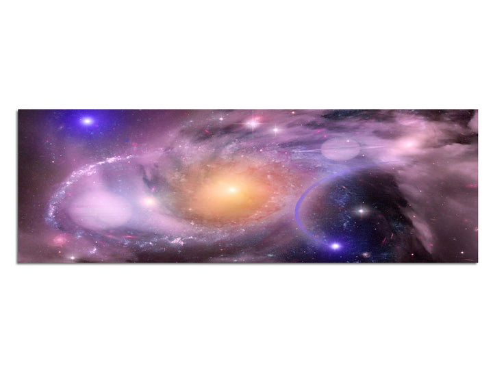 Paul Sinus Art Panoramabild auf Leinwand und Keilrahmen 120x40cm Weltall Sterne Galaxie Planeten