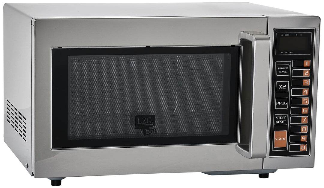 SARO Mikrowelle für Gastronomie – 25 L – 1000 W – Edelstahl – Keramikboden – 3 Leistungsstufen – 20