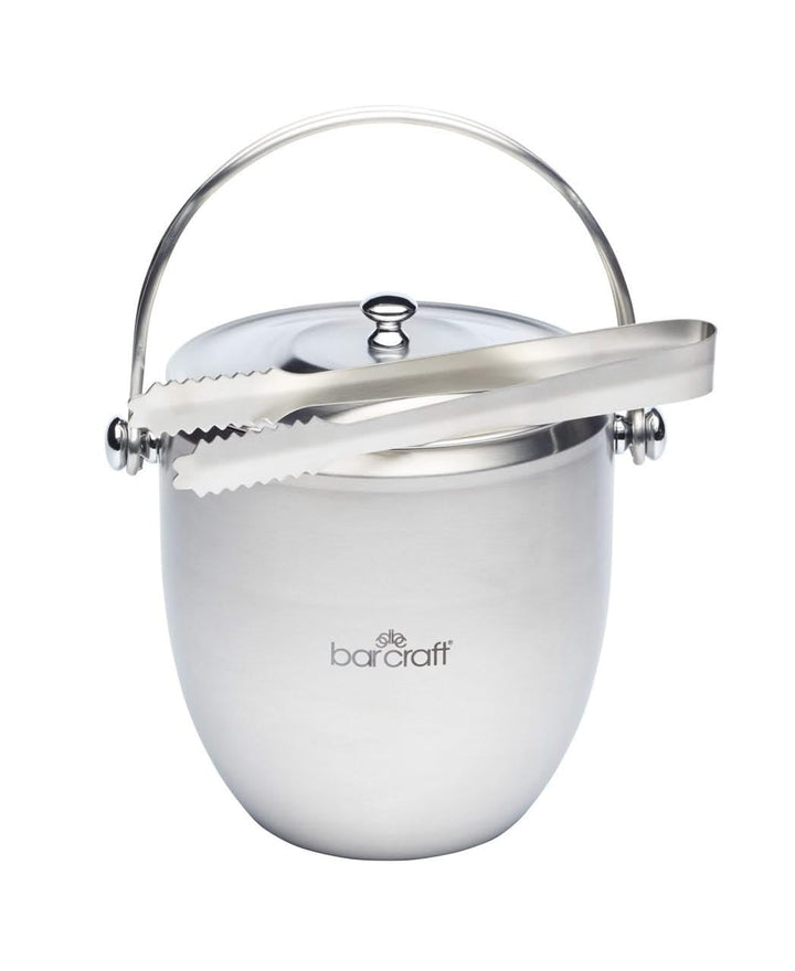 Bar Craft Eiskübel mit Deckel und Eiszange, polierter Edelstahl, Henkel, in Geschenkbox, 1.9 Liter V