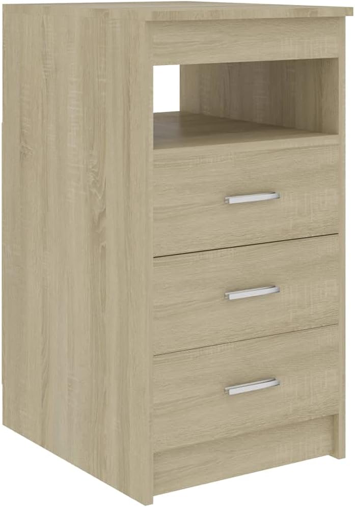 Spanplatte Sideboard mit 3 Schubladen und 1 oberen Ablagefach Seitenschrank Vitrinenschrank Ankleide
