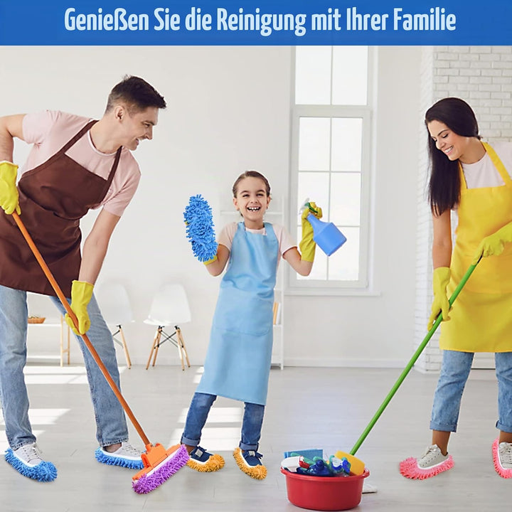 10 Stück Wischmopp-Hausschuhe für Bodenreinigung, waschbar, wiederverwendbar, Mikrofaser-Staubmopp-S