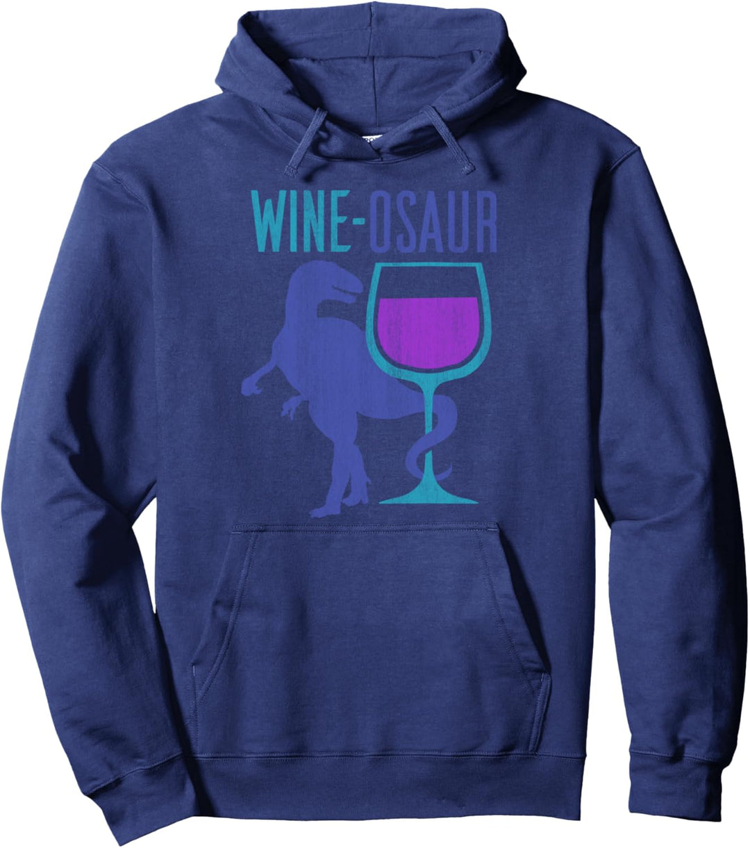 Drinking Wine-Osaur Dino With Glass Pullover Hoodie