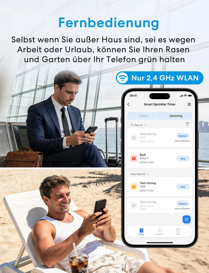 Meross Bewässerungscomputer WLAN 2 Ausgänge | Hub MSH450/MSH400 Erforderlich | Automatische Bewässer