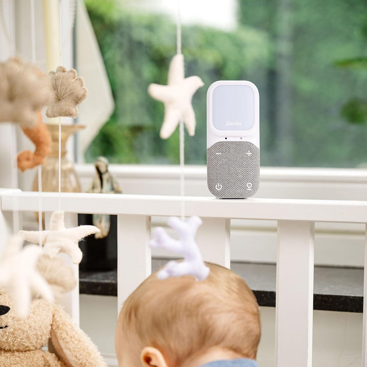 Alecto DBX140 - Modernes Full Eco Audio Babyphone mit klarer DECT-Klangqualität, Display und Nachtli