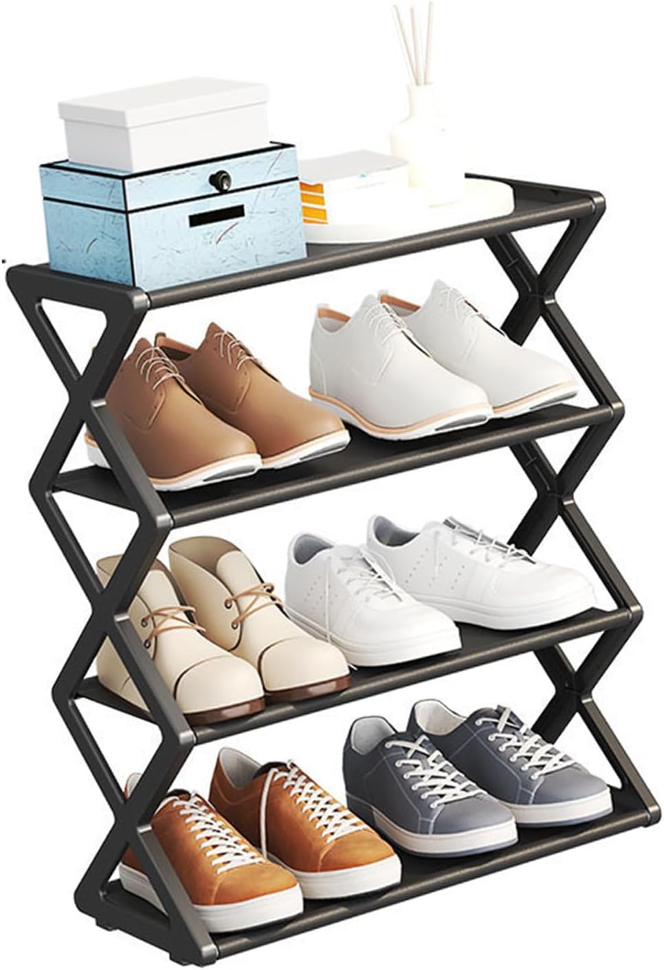 Faltbare Schuhregal -Sortierfunktion Schuhschrank für den Schrank Flur Eingangszimmer, Plastik, Plas
