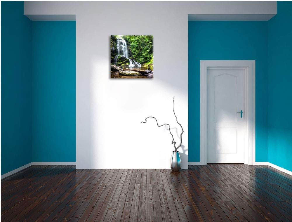 Pixxprint Wasserfall als Leinwandbild/Grösse: 70x70 cm/Wandbild/Kunstdruck/fertig bespannt, 70x70
