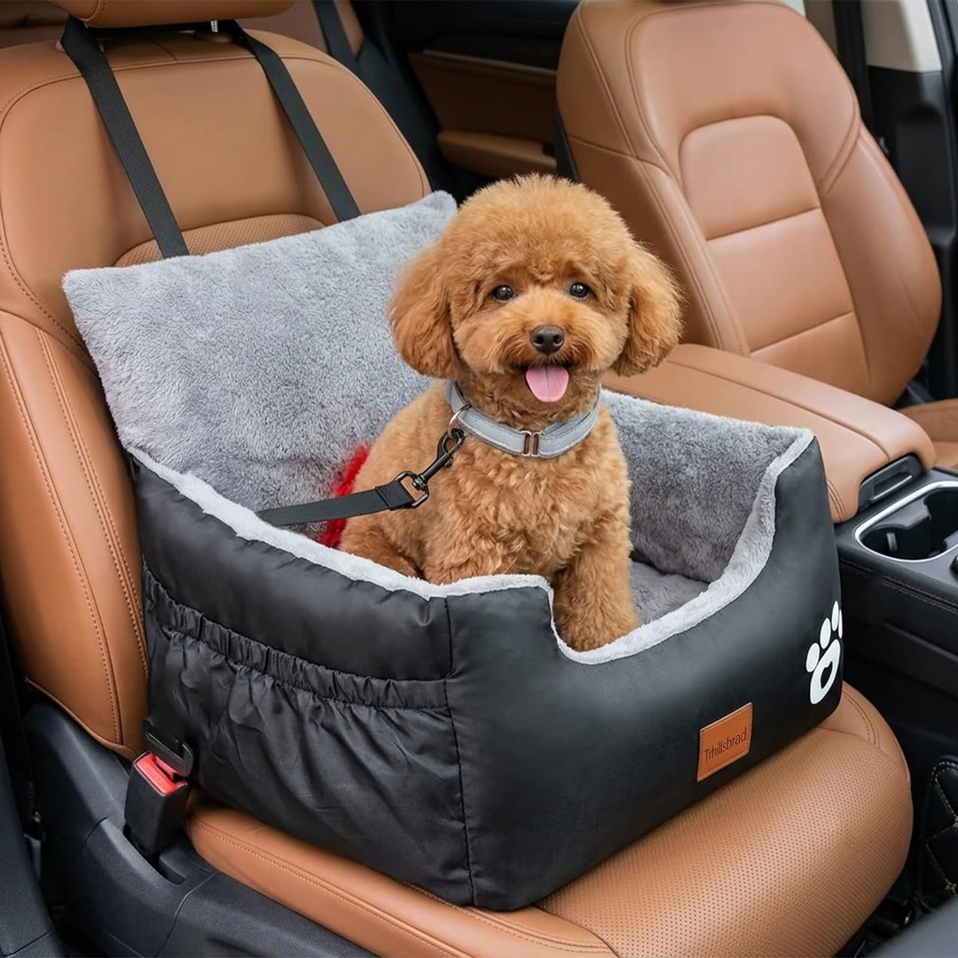 Hunde Autositz, 55x30x30cm, 1 Ansteckbare, Verstellbare Sicherheitsleinen, Auto-Hundebett für kleine