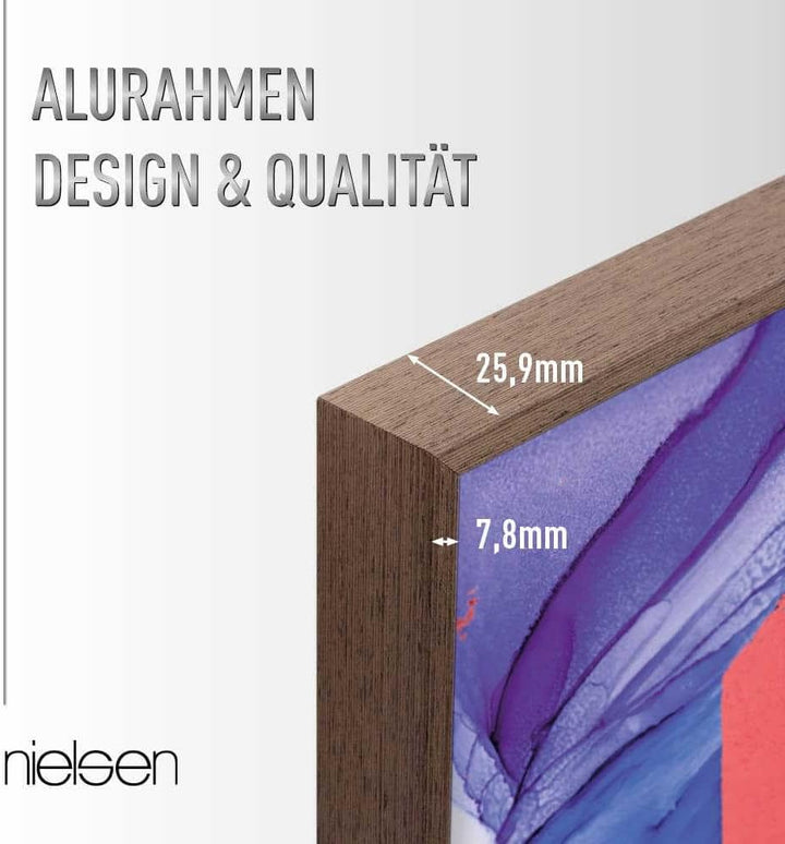 nielsen Aluminium Bilderrahmen Alpha, 21x29,7 cm (A4), Wengé Hell Wengé Hell 21 x 29,7 cm (A4), Weng
