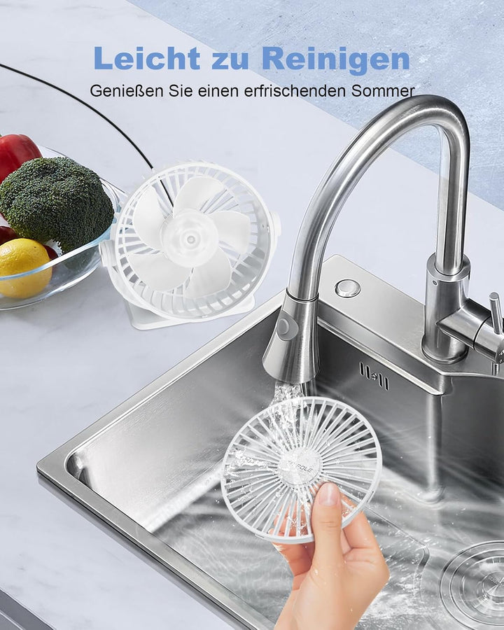 TriPole Ventilator Leiser, Mini Ventilator mit 3 Gang, USB Tischventilator Leistungsstarker Tragbare