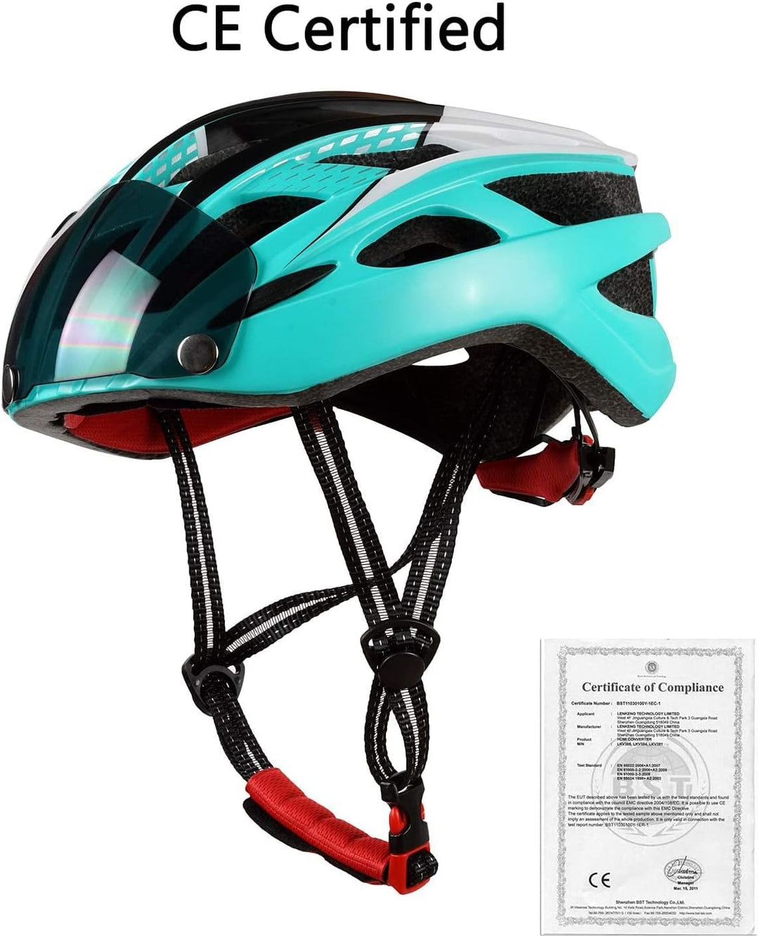 Shinmax Fahrradhelm mit LED-Beleuchtung, Fahrradhelm mit Sicherheitsbeleuchtung, magnetischer Fahrra