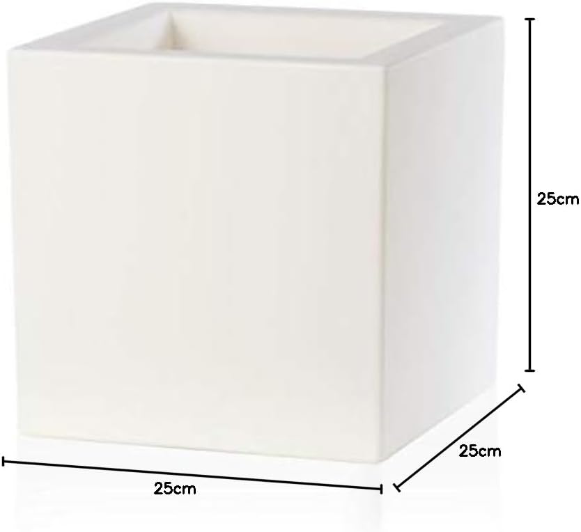 TERAPLAST Blumentopf Schio Cubo 25 cm Made in Italy recyclebar 25 cm Anthrazit, 25 cm Anthrazit