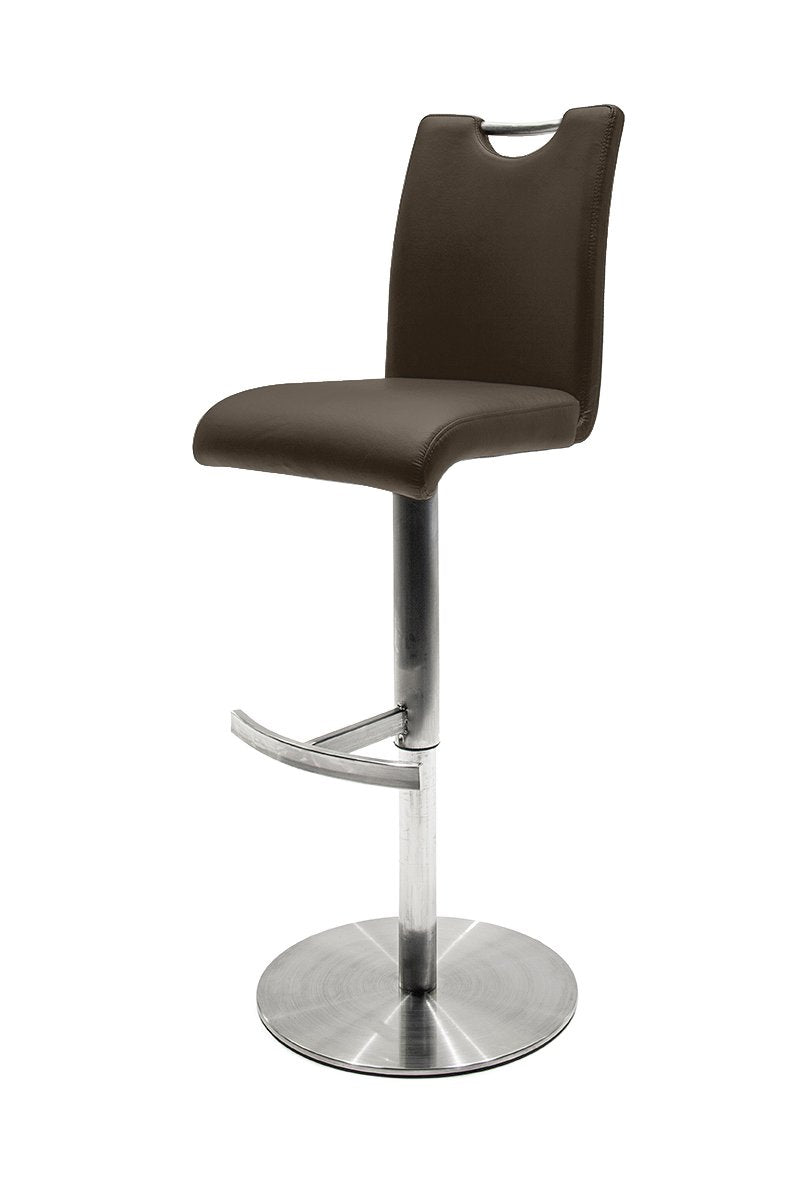 Robas Lund Barstuhl Braun 360°drehbar mit Kunstlederbezug, belastbar bis 120 kg, Braun